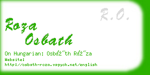 roza osbath business card